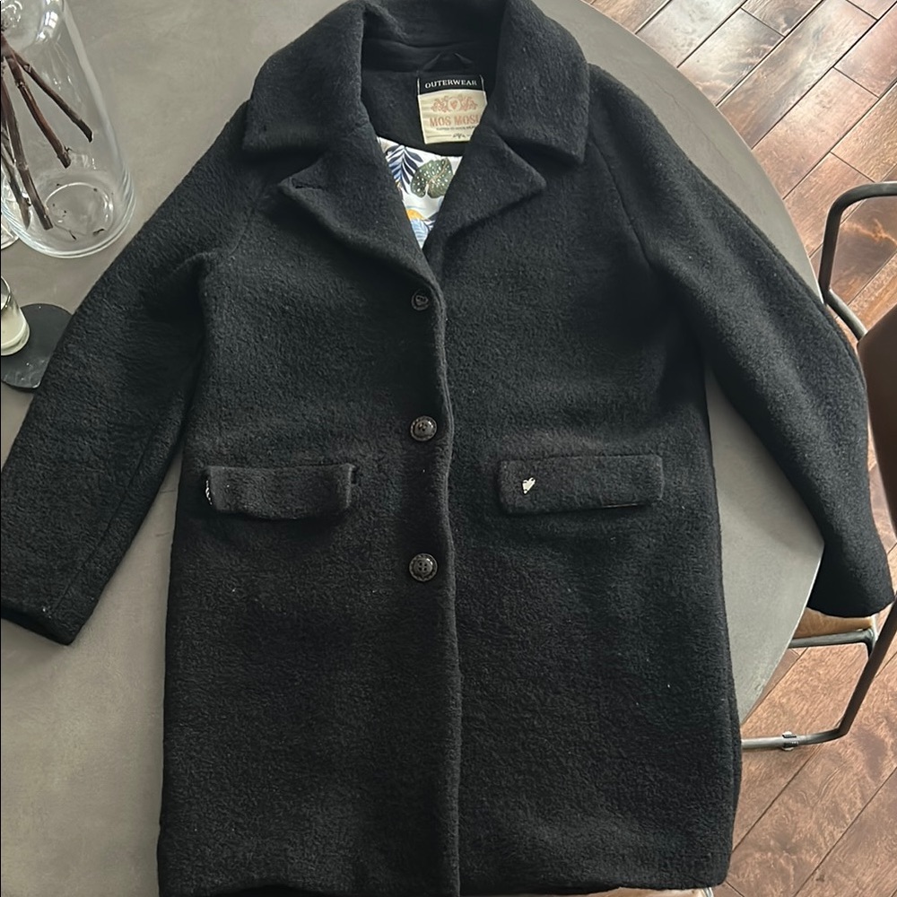 Women's Black oversized Wool Coat XS